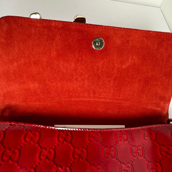 Gucci Broadway Evening Bag Enamel Red - Picture 6 of 7